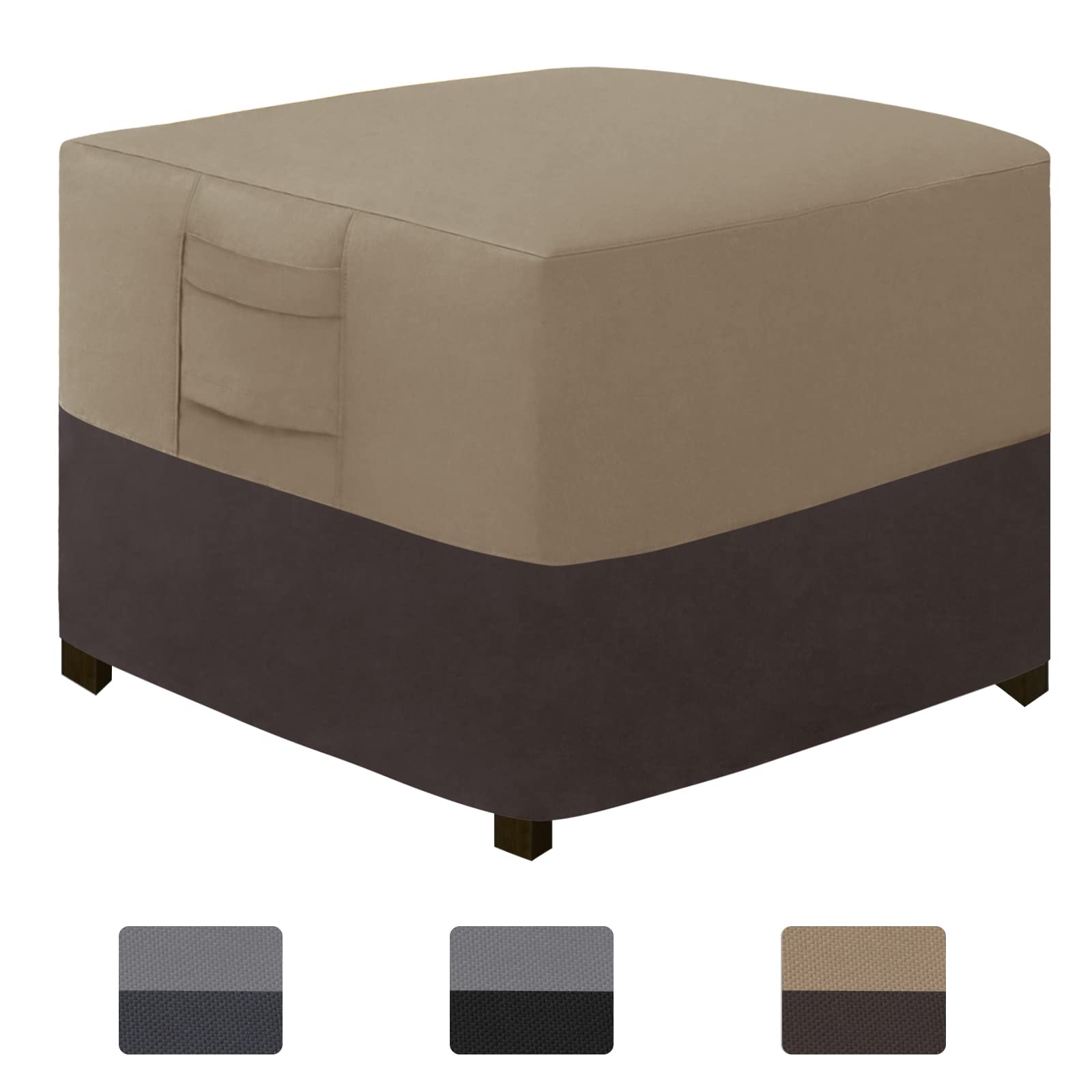 Housse de pouf d'extérieur robuste avec poignées rembourrées
