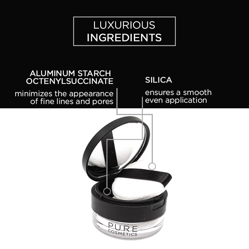 Miniatura 3 de Picture Perfect - Maquillaje en polvo suelto de Pure Cosmetics - Polvo de maquillaje facial de sílice sin peso - Polvo facial mate