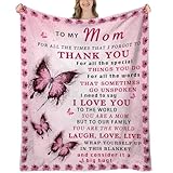 Mom Blankets from Daughter - Mom Birthday Gifts from Daughter, Happy Birthday Moms Blanket, Gift for Moms Birthday, Mothers Day, Christmas, Soft Lightweight Flannel Throw Blankets, 60'x50'