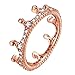 Presentski 925 Sterling Silver Rose Gold-Plated Tiara Princess Crown Cubic Zirconia Engagement Ring for Women Birthday Gift