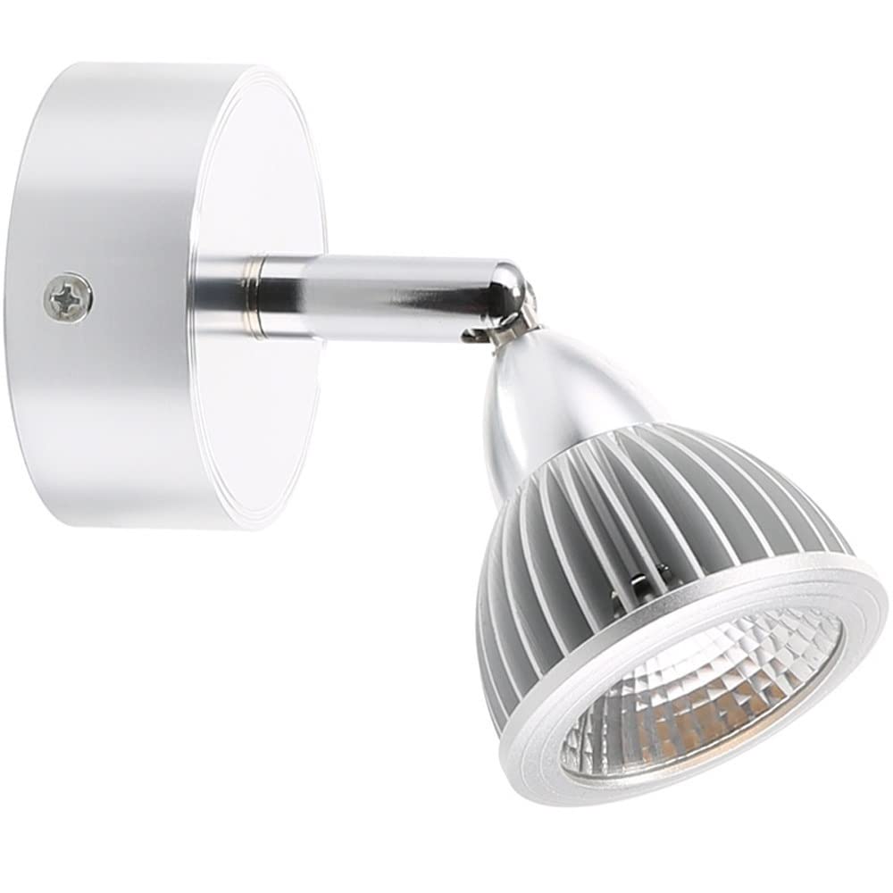 Projecteur LED mural 3W inclinable à interrupteur intégré pour vitrine et meuble