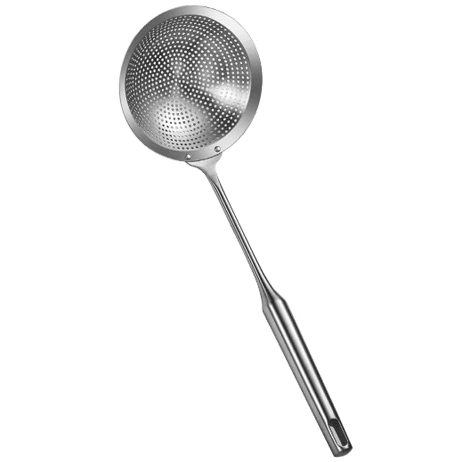 Buxuaaaa Steel Slotted Spoon for Cooking Comfortable Grip Efficient Oil Draining Skimmer Spoon Kitchen