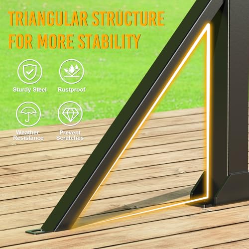 Fumingpal Utility Trailer Tool Rack, Shovel Rack for Truck, Rake Shovel Holder Landscape Hand Tool Accessories for Trailer Truck with 6 Rubber Holes with Brackets, Black - Thumbnail 2