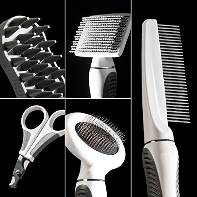 Catit Senses 2.0 Short Hair Cat Grooming Kit,White, 6 Piece Set-y1HRPW2Q