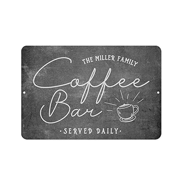 Chalkboard Coffee Bar Personalized Aluminum Sign • 2023 Coffee Home Decor