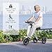 TopMate ES35 Powered Electric Scooter 3 Wheels Foldable Scooter with Seat for Adults, Lightweight Electric Scooter with Removable 36V 7.8AH Battery, Reverse Function&Key Switch for Commute and Travel