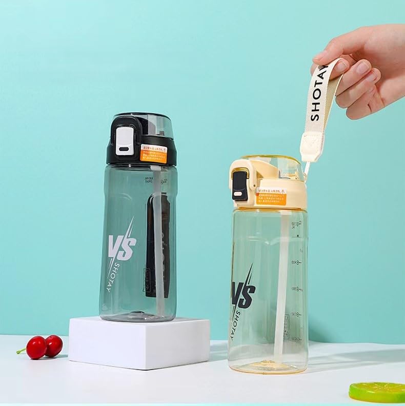 Image of THE VENTI SHOTAY Classic Unbreakable Water Bottle with Sipper BPA Free, Leak-Proof Water Bottle Ideal for Office, Sports, School, Gym (630ML-Black)