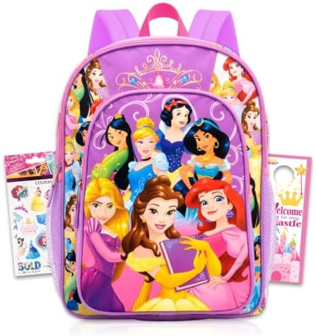 Disney Princess Backpack Girls School Bundle