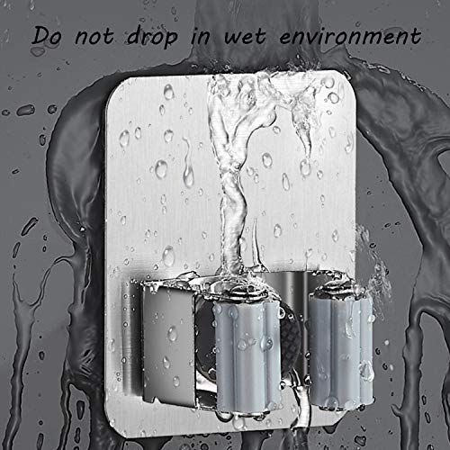 Broom Mop Stainless Wall Mount Holder Self Adhesive Tape, Brush Broom Gripper Holds , Storage Racks & Organization For Your Home, Kitchen Pan , Garage Bathroom Garden Tool Rack No Drilling 2 Pack #TOP4