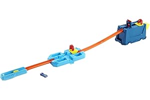 Hot Wheels Deluxe Stunt Box: Expandable Track, 1 Toy Car