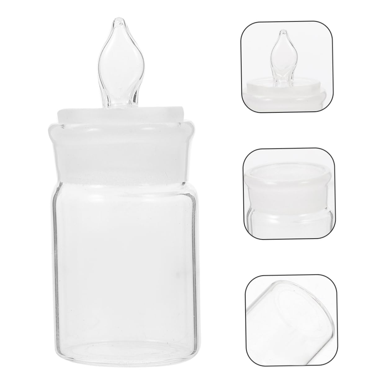 VILLFUL Laboratory Weighing Dishes Weighing Bottle Chemistry Bottles Labs Weighing Holder Sampling Weighing Jar Laboratory Bottles Sample Storage Bottles Wide Mouth Wash Bottle White Glass