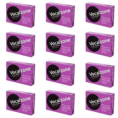 Vocalzone Throat Pastilles Blackcurrant Sugar Free 12 Packs 24- for Sore Throats and Hoarseness When Overusing Your Voice. Produced and Sold in The United Kingdom Since 1912 Cover