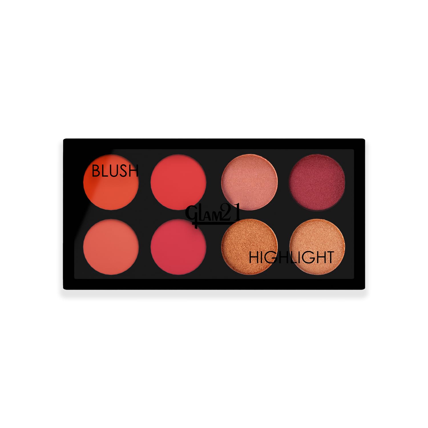 Glam21 Blush Highlighter Palette | Silky pigments for long lasting shimmer look | Pigmented Blusher | Highly Blendable | suitable for all skin tone | 24 gm -Chic-01