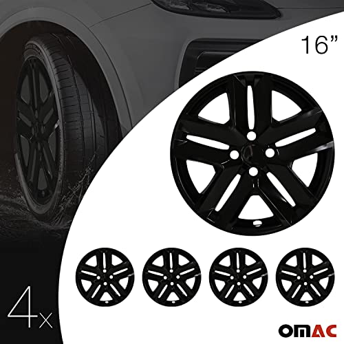 Omac Wheel Rim Cover Guard,16 Inches Hubcaps, 4 Pieces, Abs (Black) #TOP1