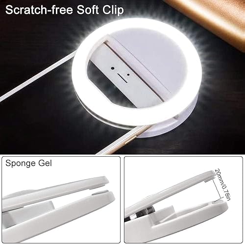 Miniatura 6 de Anillo de luz para selfie, luz portátil para selfie con 36 LED para transmisión en vivo, reunión de zoom, teléfono inteligente, portátil,