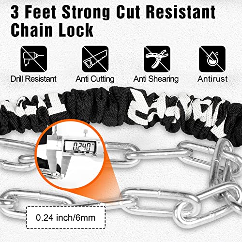 Titanker Bike Chain Lock, Heavy Duty Bicycle Locks, High Security Cycling Locks with 2 Keys - Image 2