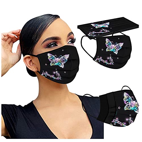 Lennos 50Pcs Butterfly Disposable Printed Face_Mask For Women,3 Ply Protection With Cute Animal Pattern Design For Adult thumb #4