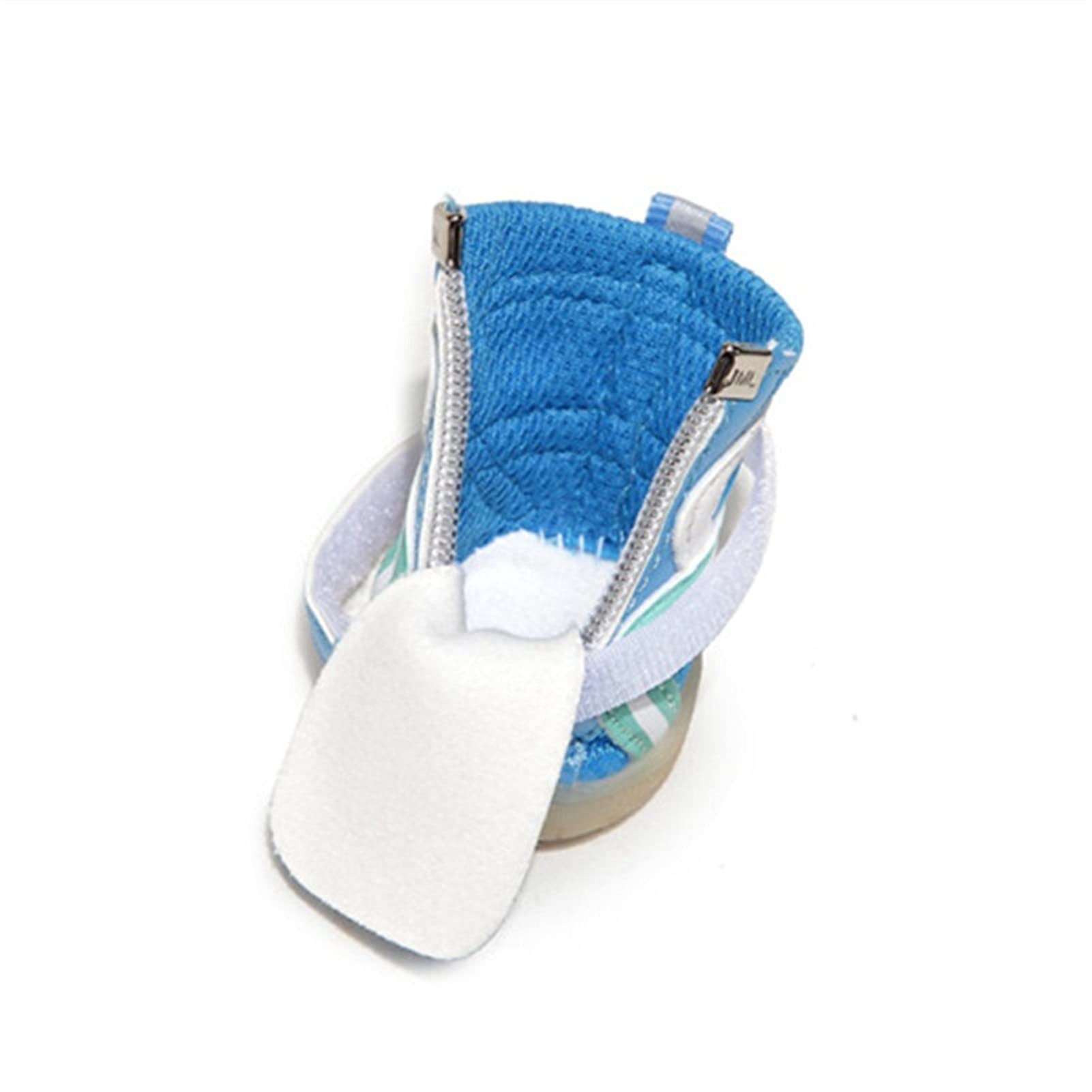 MOLUO Chaussures pour chien Respirant Wave Bottes pour petits chiens Antidérapantes Chaussures de sport pour animaux domestiques, les animaux domestiques sont trop amis (couleur : bleu, taille : 3)