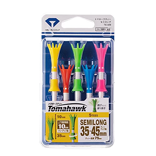 ダイヤゴルフ(DAIYA GOLF) ゴルフティー トマホークティー セミロング(5本入) ティーアップ高35~45mm TE-509B Bタイプ(カップ部カラー) 5枚目