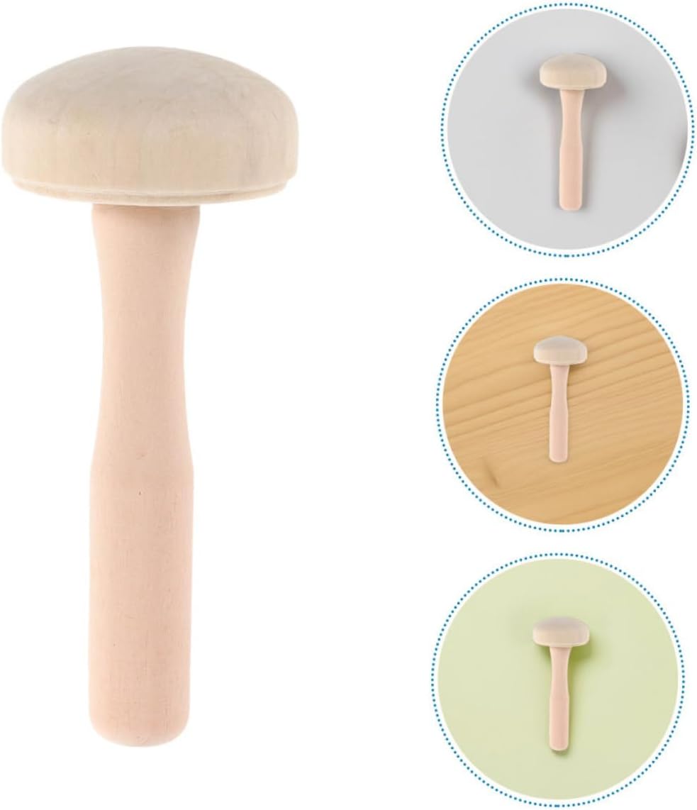 DIYEAH 10pcs Mushroom Shape Printmaking Tools Wood Rubbing Roller for Painting Crafts Home Decor
