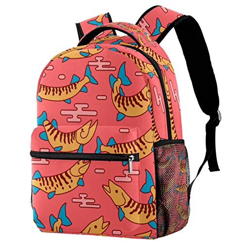 Sac à dos de voyage poissons musqués rose au design original
