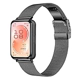 Bdsidy Cinturino Compatibile con Huawei Band 11 Pro Strap, Metallo Bracciale di Ricambio Business Acciaio Inossidabile Femmina Maschio Watchband per Huawei Band 11 Smartwatch Accessori (Nero)