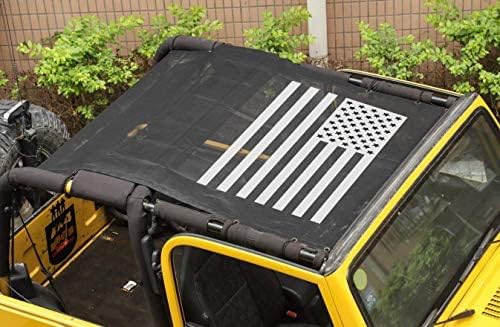 Sunshade Netting for Car Roof, Removable Net for Shaded Roof Anti UV Protection Net, Heat isolantion Net for Summer Fit for Wrangler TJ 1997-2006