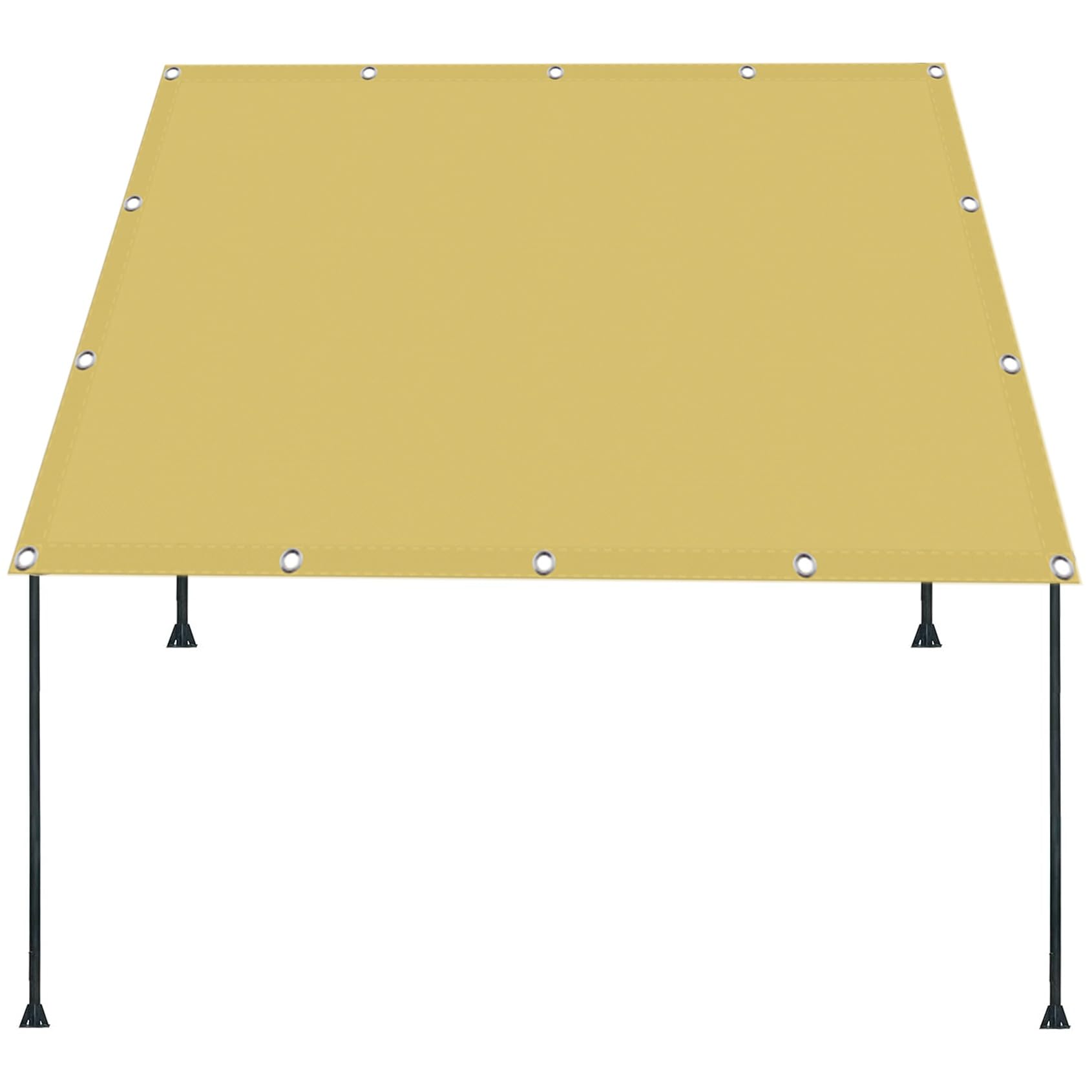 Schaduwdoek Vierkant 270 x 480 cm Waterdicht Zonwering met Uv-Bescherming, Weerbestendig Pergola-Zonwering Weefsel Net Voor Serre, Kippenhok, Planten, Lichtgrijze