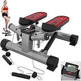 Fitness Exercise Elliptical Twister Stepper - Upgraded Quality Steel, Easy Standing Workout, Digital Display, Resistance Band Elliptical Trainer Burns 15% More Calories Than an Exercise Bike