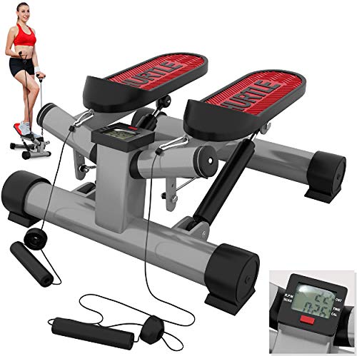 Fitness Exercise Elliptical Twister Stepper Upgraded Quality Steel, Easy Standing Workout, Digital Display, Resistance Band Elliptical Trainer Burns 15% More Calories Than an Exercise Bike