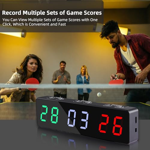 PELLOR Mini Digital Scoreboard, Portable Magnetic Electronic Scoreboard Built in Rechargeable Battery for Indoor&Outdoor Games
