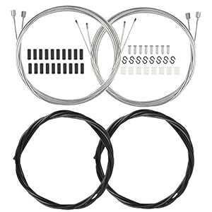 CHALA 50TLG Fahrrad Schaltzug Set Fahrradteile Bremszug Bautenzug Seilzug Bremsseil Bowdenzug Innenzug mit Außenhülle Endhülse Bremskabel Endkappe für Rennrad MTB Citybike