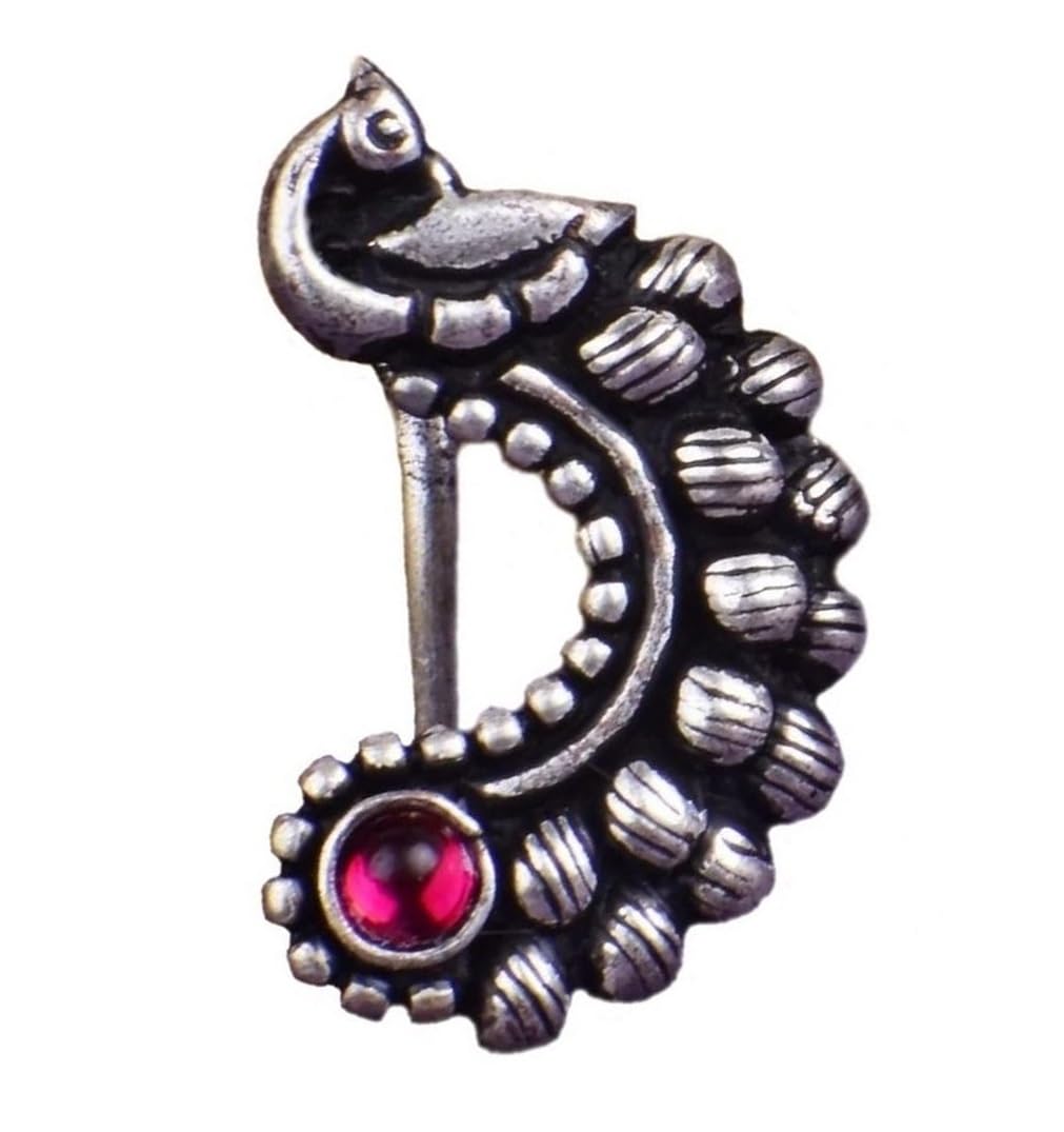 VAMA Fashions Traditional Maharashtrian Nath nose ring without Piercing press Clip on Oxidized nose nath Pins Non Piercing Oxidised Jewellery For women & Girls (B08XNMCQLC) Amazon Price History, Amazon Price Tracker
