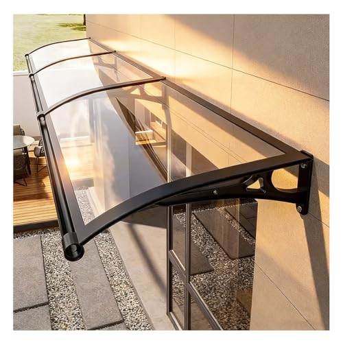 Toldo de policarbonato para puerta con soporte de aluminio para protección contra la lluvia, el sol y la nieve en la entrada, balcón o garaje