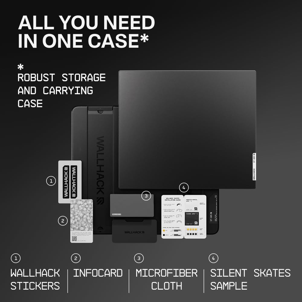 Wallhack SP-005 Glass Gaming Mouse Pad – Speed Surface, Large Mousepad for Esports, Smooth Low-Friction Glide, Tempered Glass, Ergonomic Low Profile, Durable & Portable with Carry Case | Skypad Black 10 511sTO3eAfL. AC SL1000