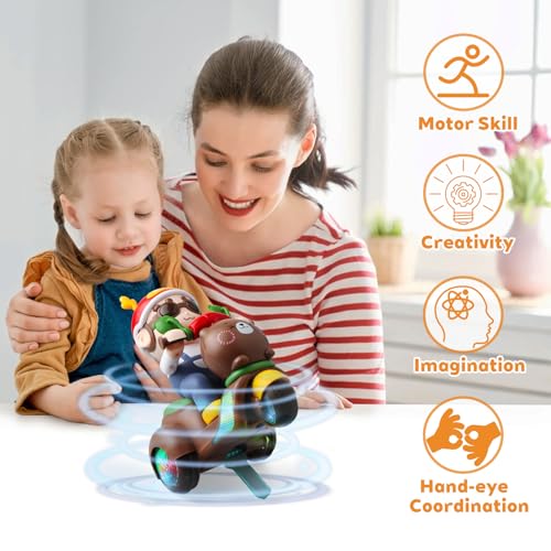 victob 360° Rotating Stunt Trike Toy Car, Electric Motorcycle Toy with Music & Lights, Fun Interactive Musical Toys for Toddlers Kids, Gifts for Christmas Birthday Party by victob - Image 3