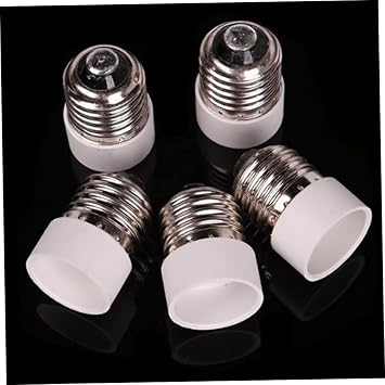 E14 to E27 Adapter, 5 PCS E27 to E14 Socket Adapter,Medium Screw to Intermediate Base Light Bulb Socket Adapter Converter Reducer