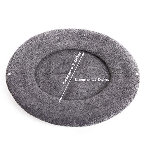 Bonaweite French Wool Berets Hat Classic Fashion Warm Beanie Cap For Girls Light Grey #TOP2