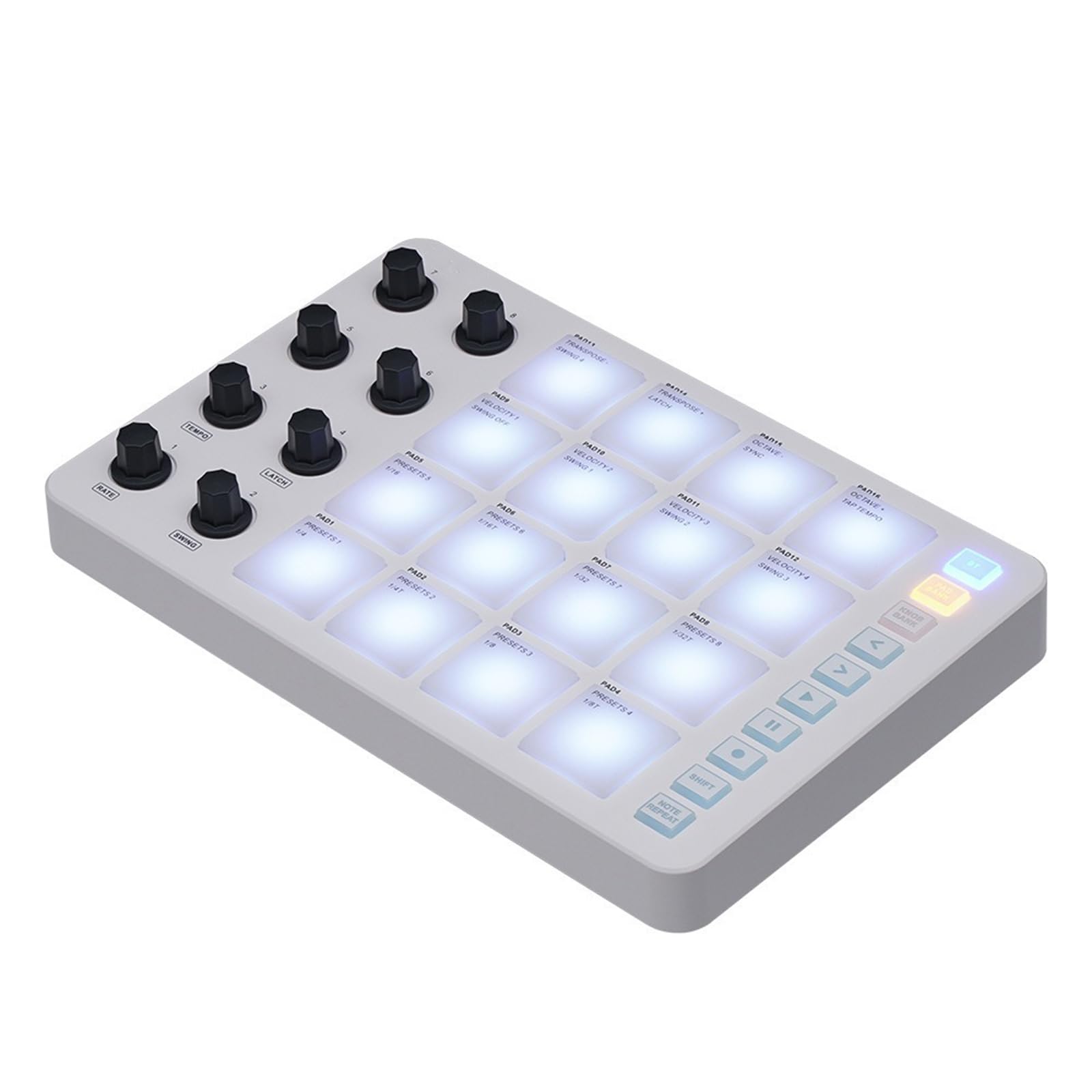Pratica Tastiera Controller USB con 16 Pad Batteria retroilluminati Display LED, Tastiera Professionale 8 manopole Produzione Musicale