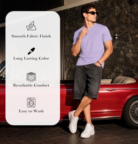 Image of Sleepynuts Men's Everyday Wear Crew Neck Regular Fit T-Shirt | Half Sleeve Solid Plain Casual T-Shirt for Men | Soft Breathable Fabric |
