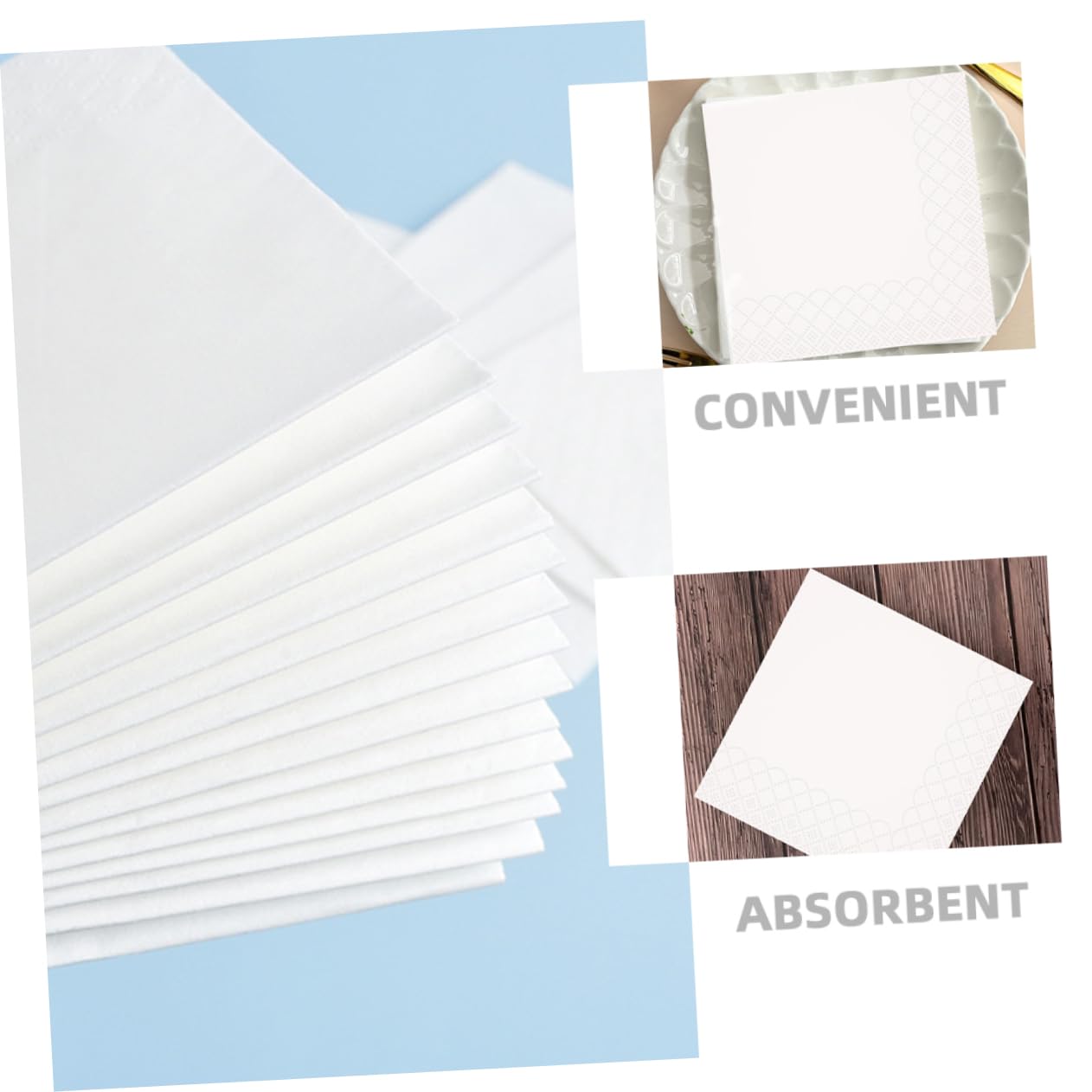 Servilletas Desechables 100 Hojas de Doble Capa Borde Ondulado