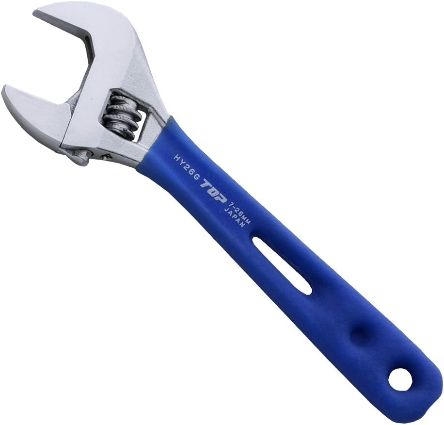 Top Industries Tsubame Sanjo HY-26G Wide Monkey Wrench, Eco Wide, Vinyl Grip, Mouth Opening 0.3 - 1.0 inches (7 - 26 mm), Made in Japan