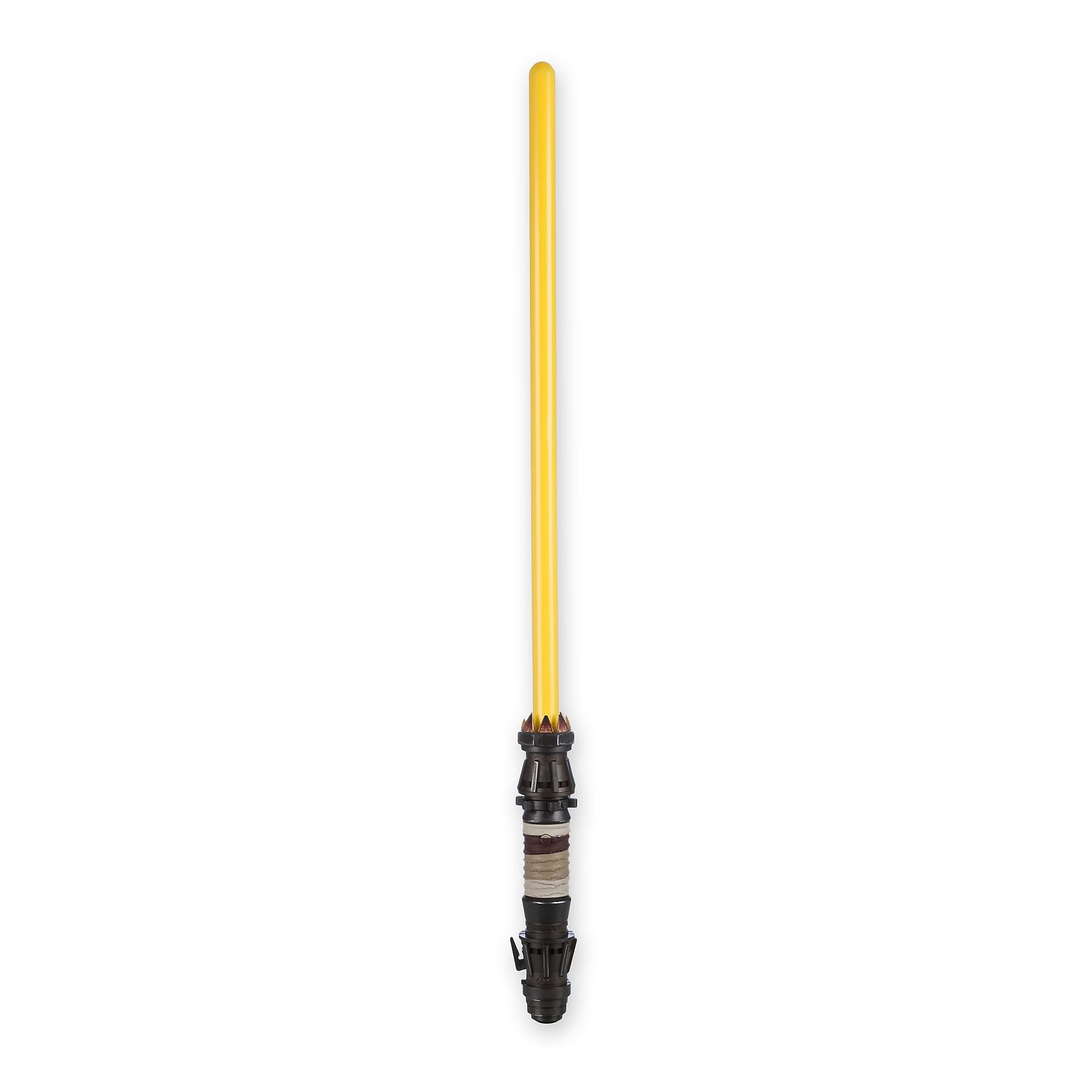 Disney Store Official Rey Lightsaber Toy with Light Up Yellow Blade Motion Sensor Sounds and Dueling Effects – Star Wars Roleplay Collectible 87.5 cm