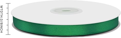 Miniatura 717 de Cinta de satén rosa polvoriento de doble cara de 1/4 pulgadas x 50 yardas, cintas de poliéster polvorientas para envolver regalos, cinta de tela