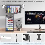 Tour de stockage de jeux vidéo avec support de contrôleur, support de jeux pour PS5/PS4/Xbox/NS 2, Organisateur de jeux vidéo pour 20 Disques verticaux & Plateau de disque horizontal, Accessoire de jeu