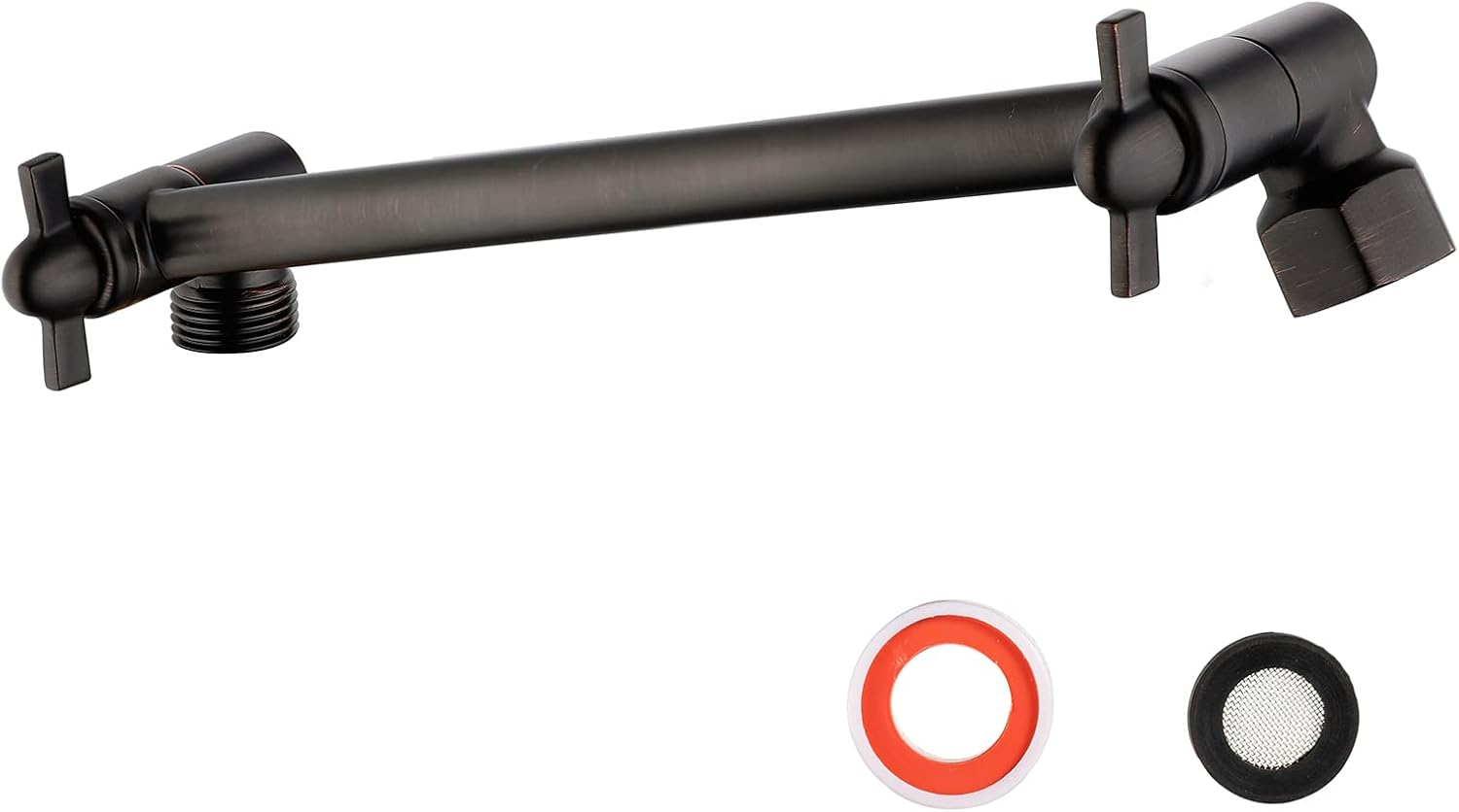 Shower Arm Extension, Solid Brass Shower Extender with Lock Joints, Lower or Raise Rain or