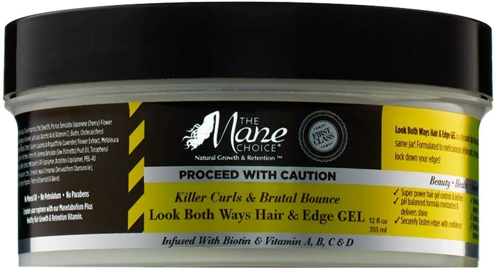 The Mane ChoiceMane choice proceed with caution killer curls & brutal bounce look both ways hair & edge gel, 12 Ounce