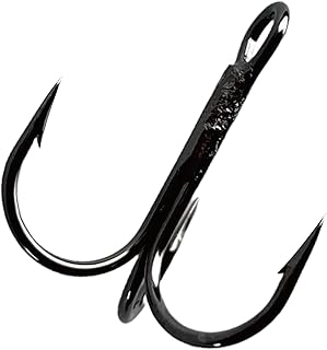 日本製 トレブルフック 横アイ【徳用 50個入り】【サイズ 2 4 6 8 10 12 14】トリプルフック 丸型 ラウンドベント 釣り 針 フッ素コーティング ブラックニッケル ニッケル