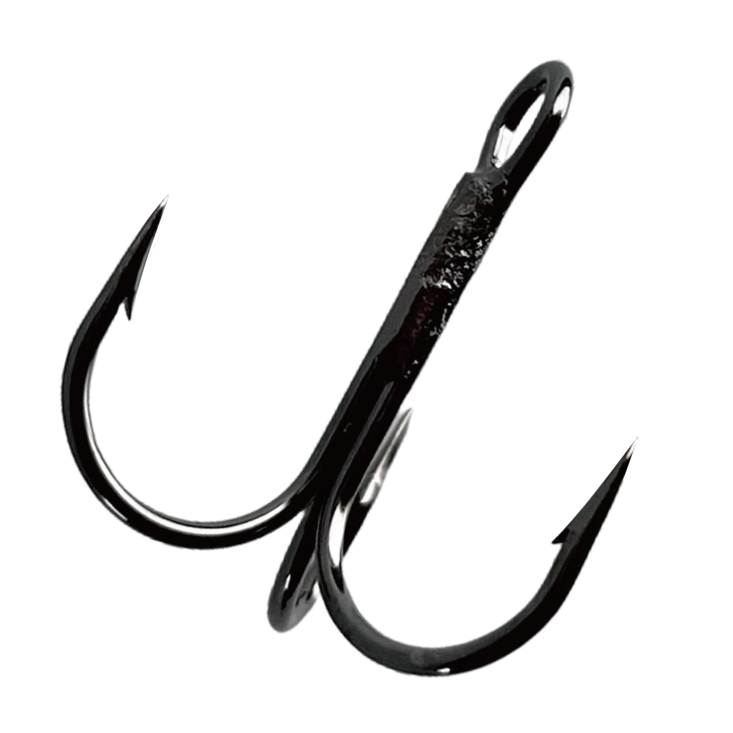 日本製 トレブルフック 横アイ【50個入り】トリプルフック 丸型 ラウンドベント 釣り 針 (タイプBブラックニッケル), サイズ6