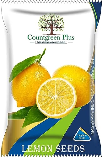 Countgreen Plus Organic Lemon Seeds (Nimbu Beej) – Pack of 50 Non-Hybrid Seeds, Perfect for Pots, Urban Farming, and Home Gardening, Ideal for Growing Fresh in Various Growing Environments
